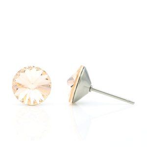 8mm Champagne Crystal Studs | Swarovski Crystal Earrings | Hypoallergenic Studs